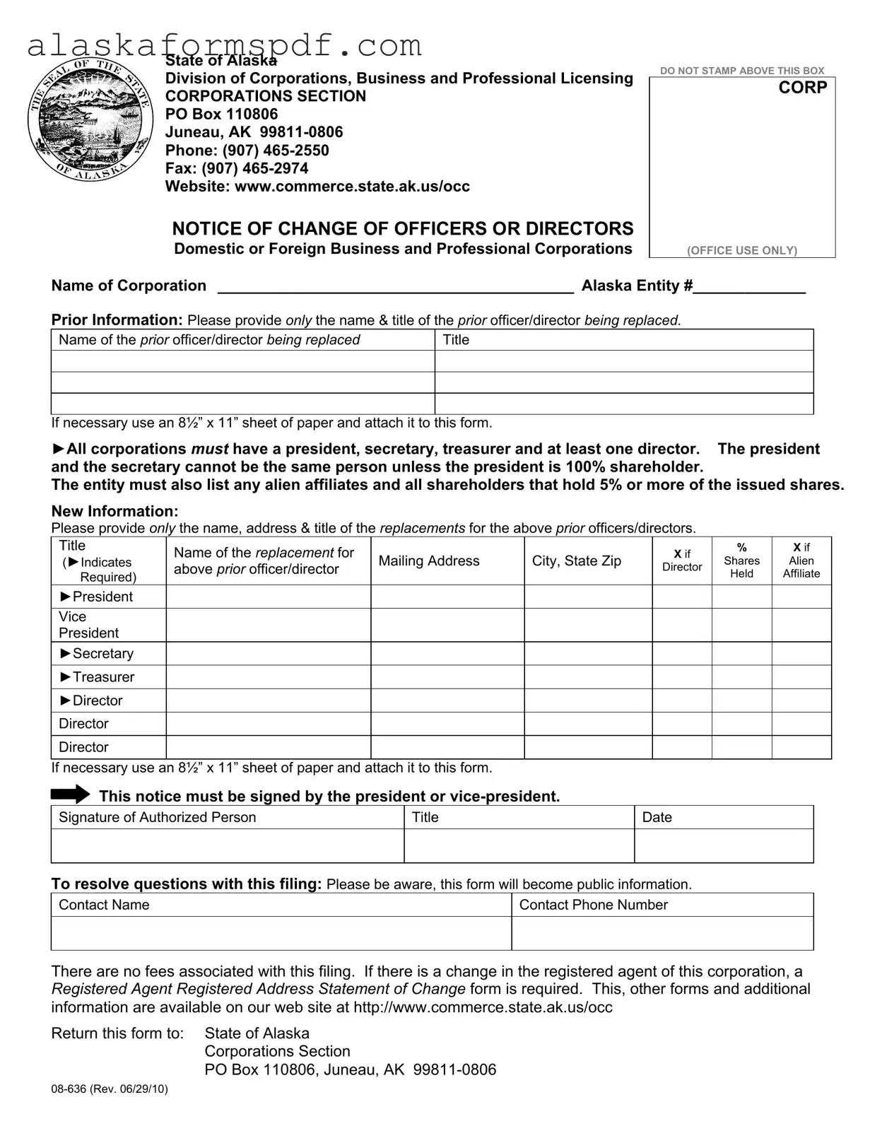 Fill Out Your Alaska 08 636 Form