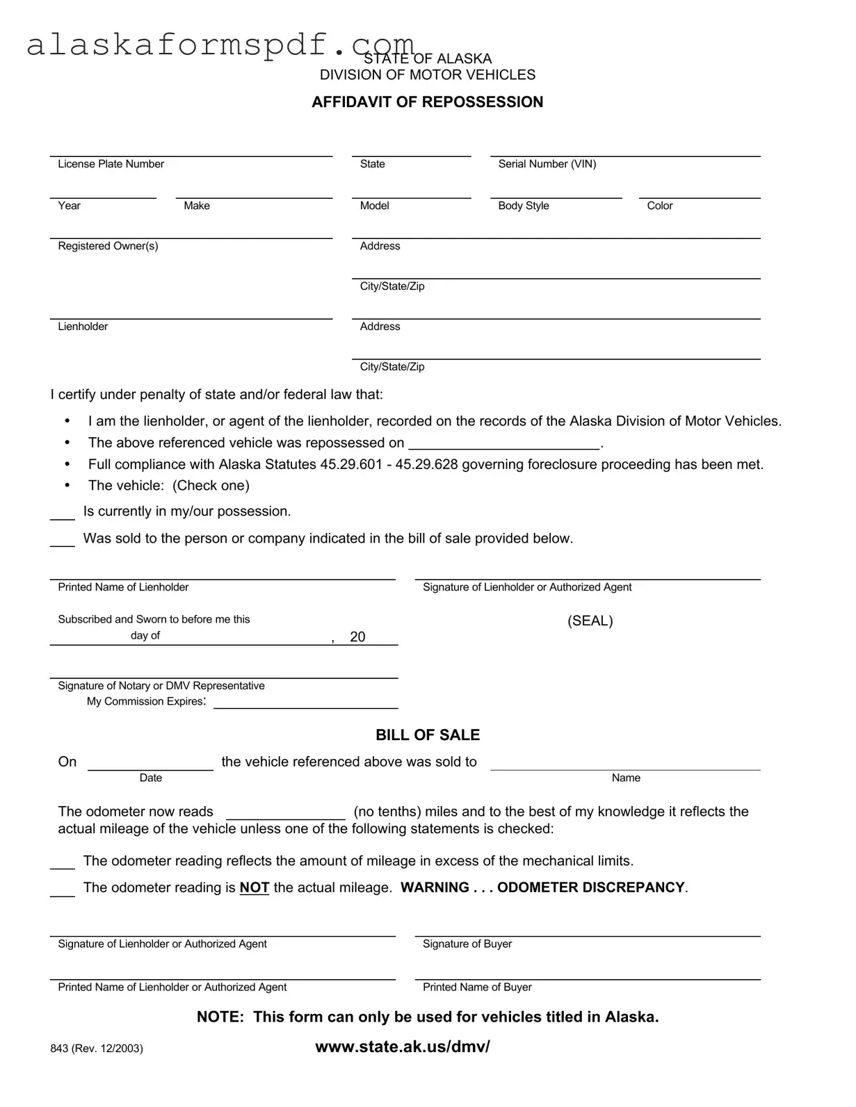 Fill Out Your Alaska 843 Form