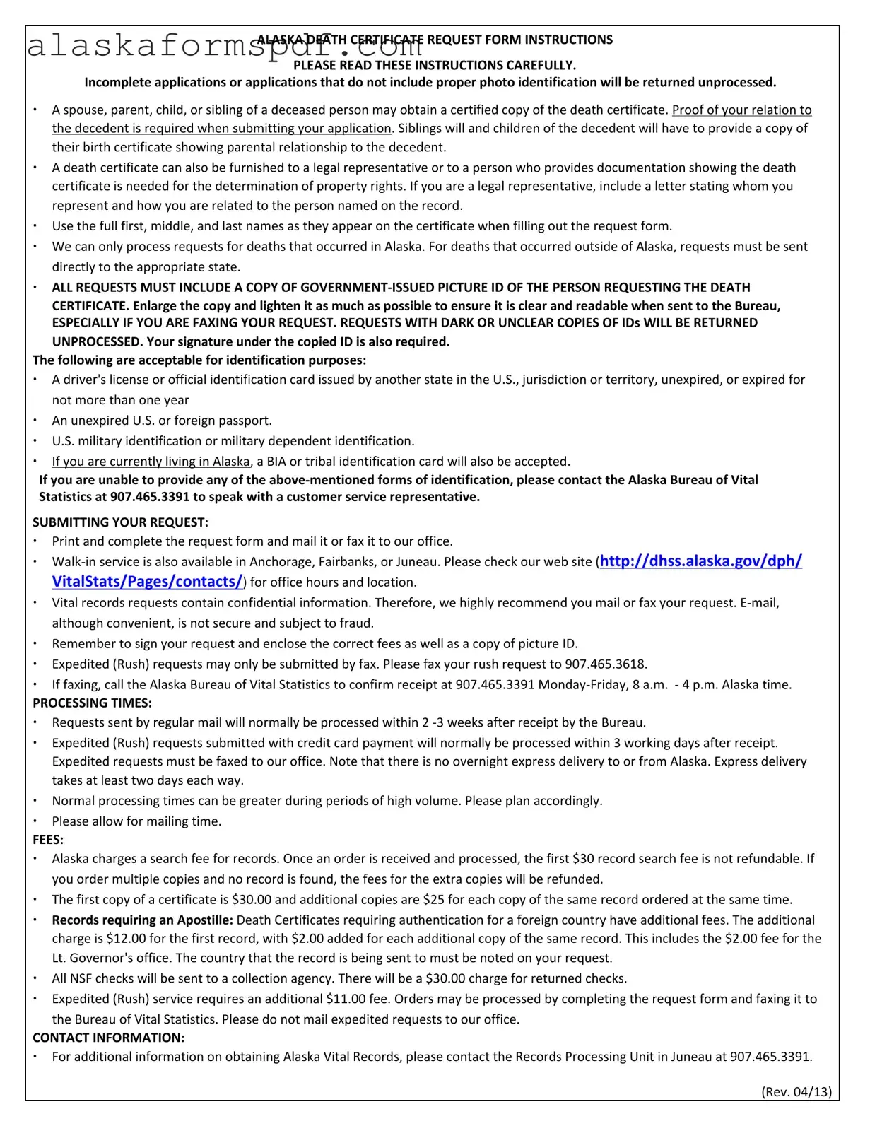 Fill Out Your Alaska Death Certificate Form