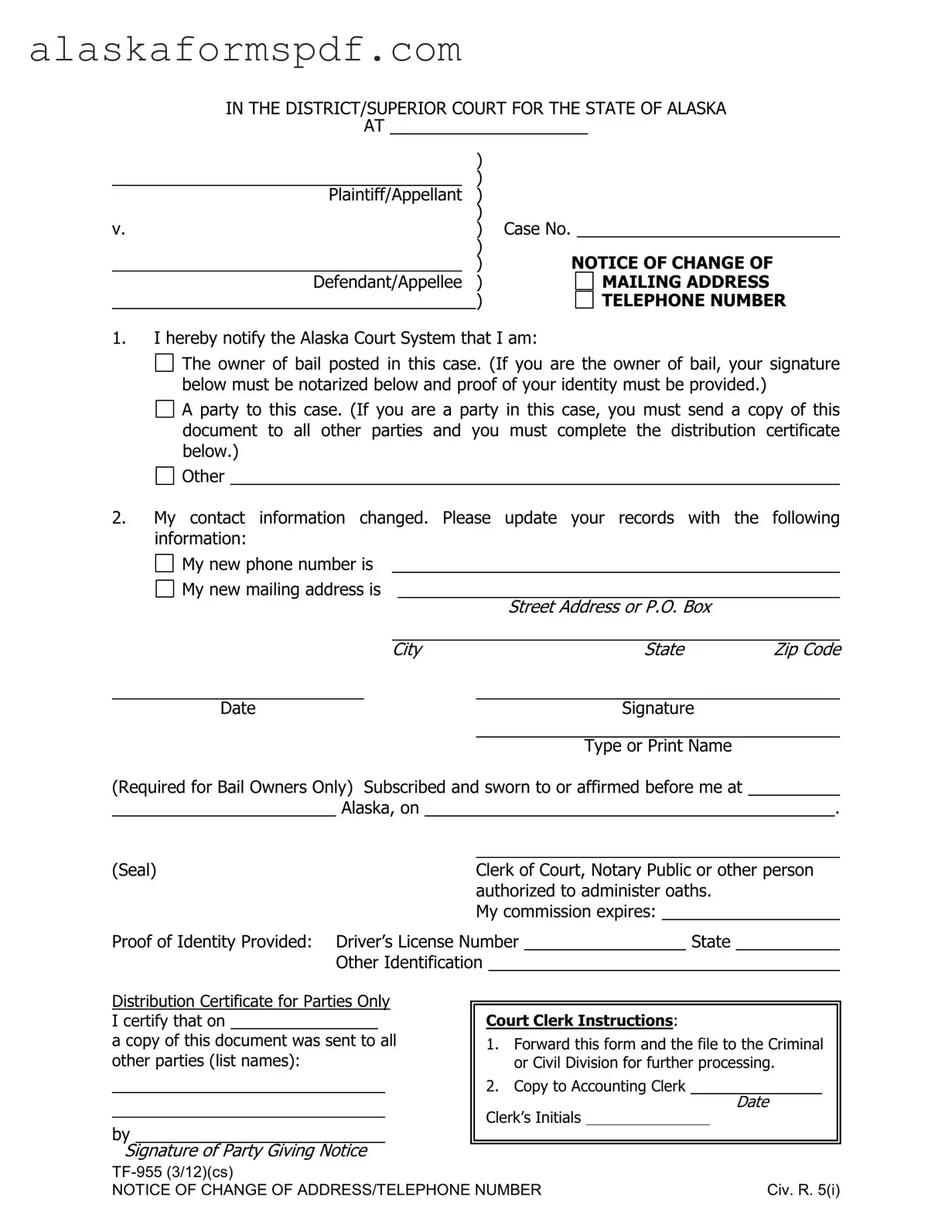 Fill Out Your Alaska Tf 955 Form