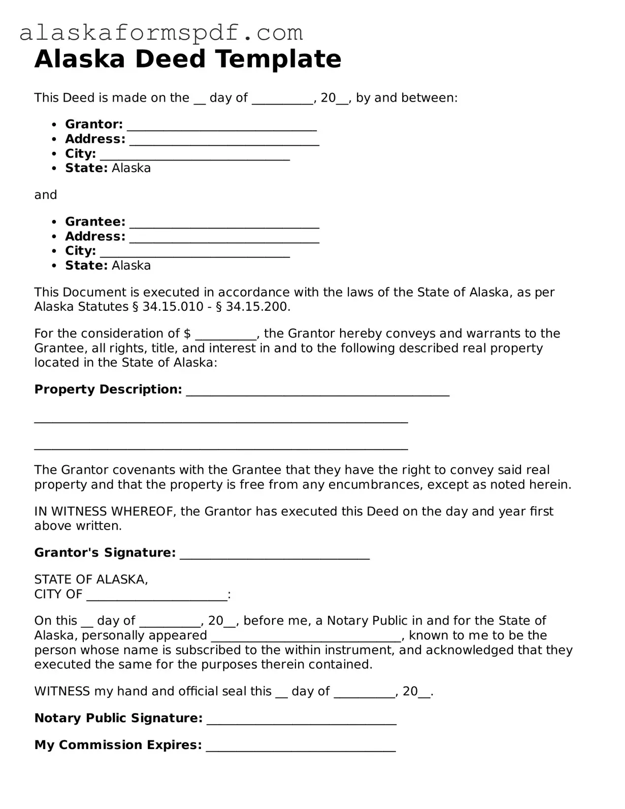 Attorney-Approved Alaska Deed Template