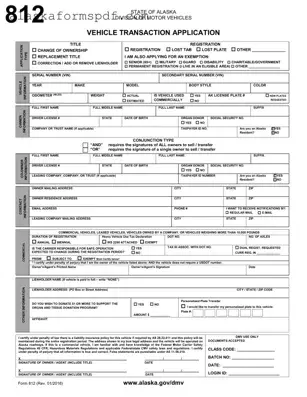 Fill Out Your Alaska 812 Form