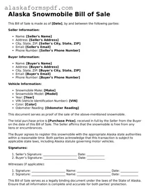 Attorney-Approved Alaska Snowmobile Bill of Sale Template