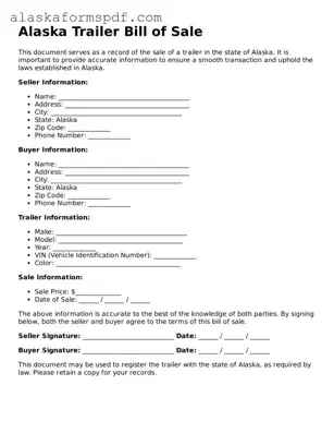Attorney-Approved Alaska Trailer Bill of Sale Template