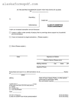 Fill Out Your Alaska Civ 531 Form