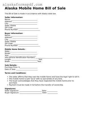 Attorney-Approved Alaska Mobile Home Bill of Sale Template